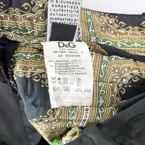 DOLCE & GABBANA WOMEN'S BLACK WOOL BLEND ANKLE ZIP TAPERED TROUSER PANTS - S - Picture 9 of 9